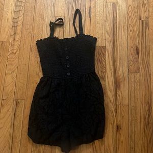 Black detailed romper